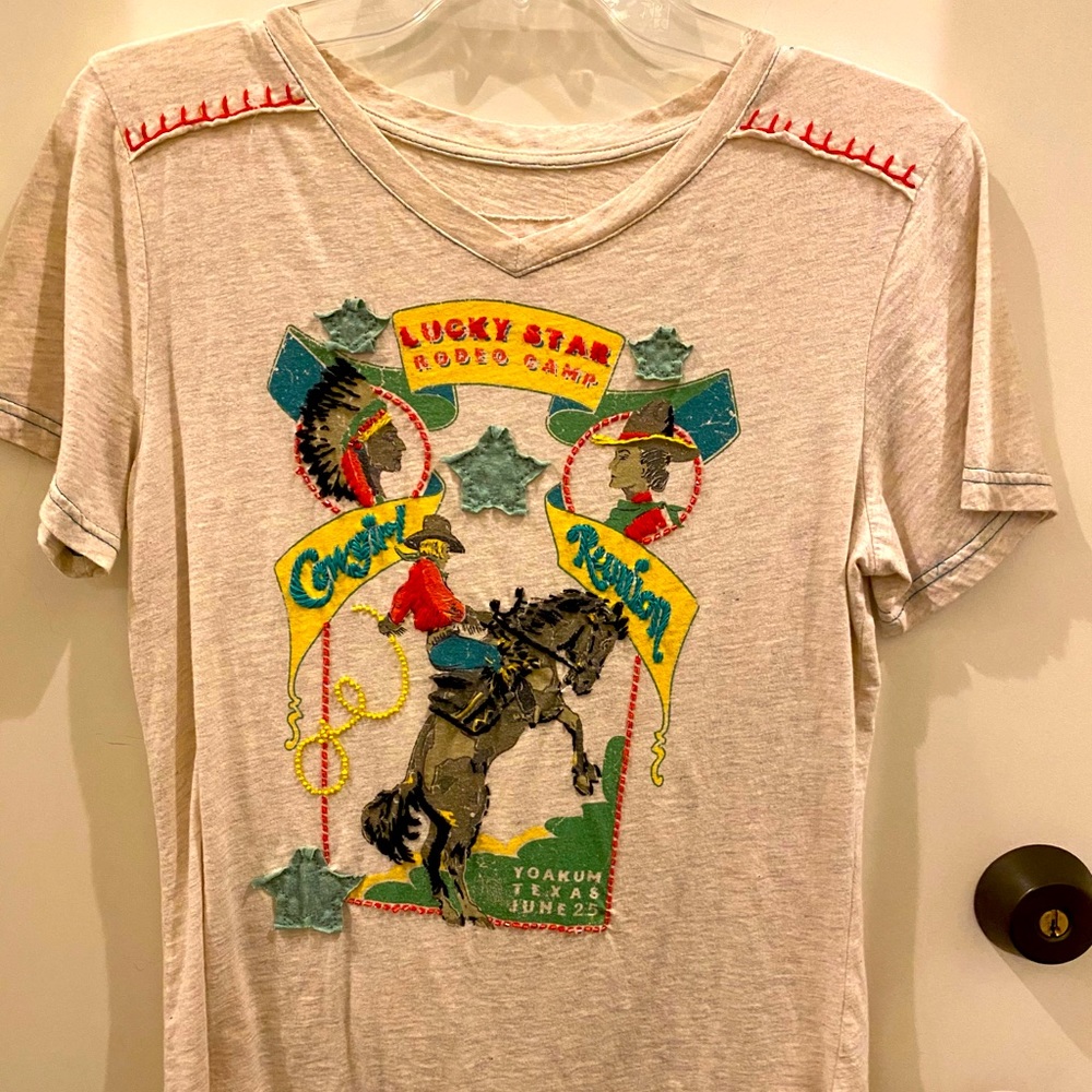 Double D Ranch embellished t-shirt.